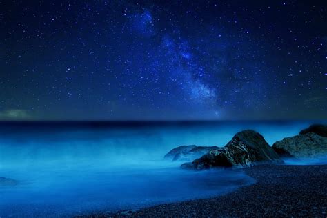 Milky Way Night Star Sky Fog Sea Hd Wallpaper