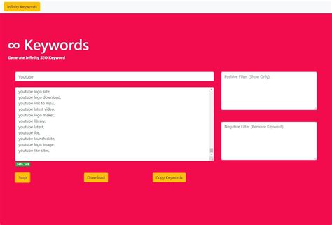 Infinity Keywords Generator Script By Rohitchouhan Codester