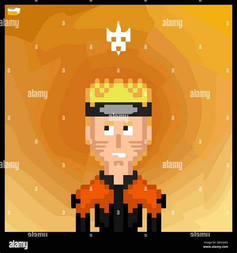 Cartoon Character In Pixel Vector Art Using A Color Filled Background