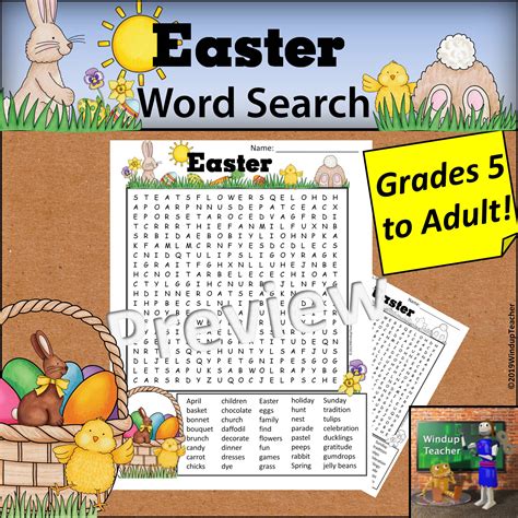Easter Word Search Hard For Grades 5 To Adult Made By Teachers