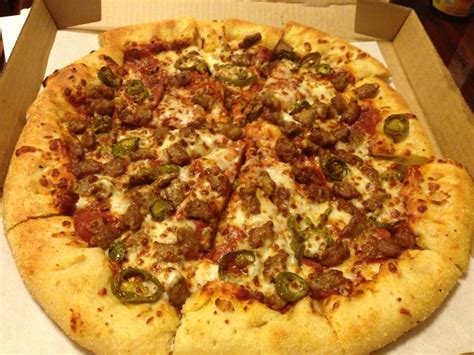 Pepperoni And Sausage Stuffed Crust Pizza With Jalapeños Yelp