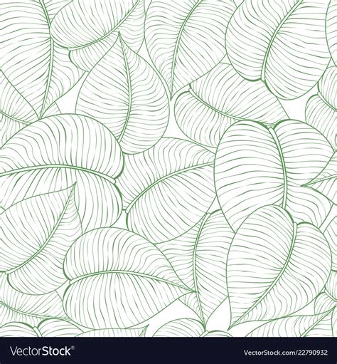 Seamless Green Leaf Pattern Royalty Free Vector Image