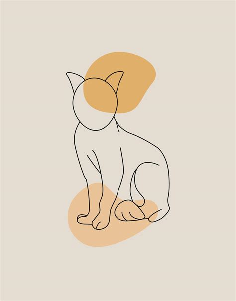 Continuous One Line Drawing Of Abstract Cat 7795840 Vector Art At Vecteezy
