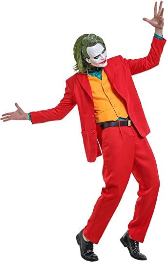 Cosplayfm Mens Joker Cosplay Suit Outfit Halloween Costume