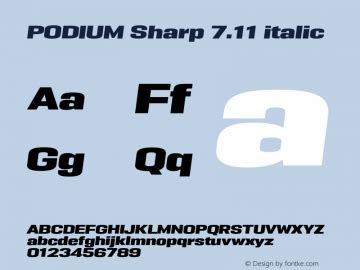 PODIUM Sharp Font,PODIUM Sharp 7.11 italic Font,PODIUM Sharp 7.11 Font ...