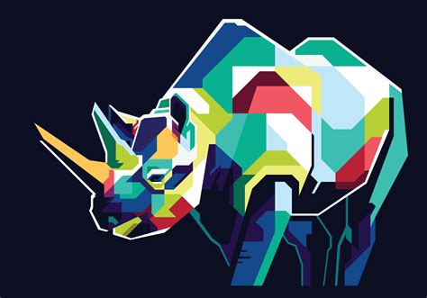 Colorful Rhino Illustration 4967541 Vector Art At Vecteezy