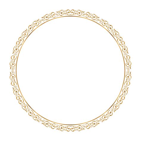 Golden Circle Frame With Luxury Floral Ornament Design Golden Circle Frame Golden Ornament