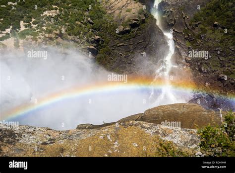 Rainbow Visible From The Top Of Upper Yosemite Falls Yosemite National