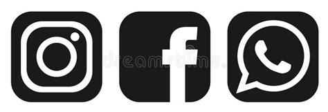 En Facebook Instagram Whatsapp Icono Del Logo De Los Medios Sociales En