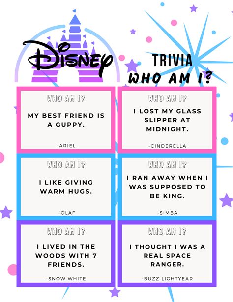 Disney Who Am I Trivia Game 2023