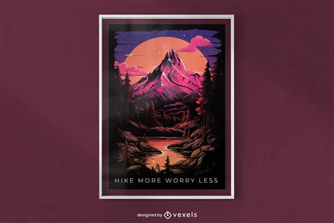 Serene Mountain Landscape Poster Design Psd Editable Template