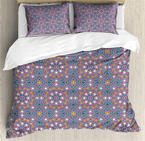 Duvet Cover Set Arabic Star Pattern Traditional Oriental Design Middle