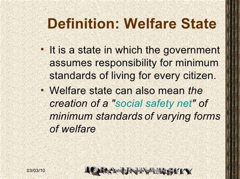 Characteristics Of Welfar State