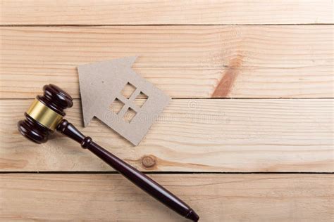 Real Estate Sale Auction Concept Gavel And House Model Stock Image