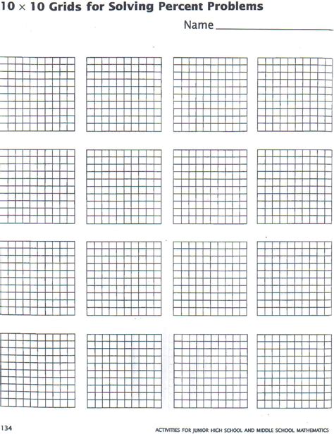 Printable 10x10 Grid