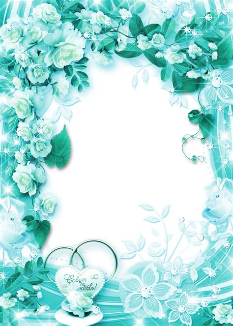 Turquoise Flower Borders And Frames