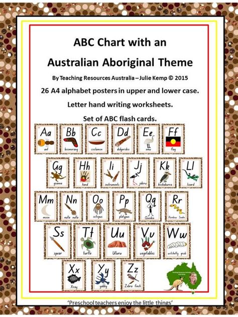 aboriginal abc chart flash cards letter tracing