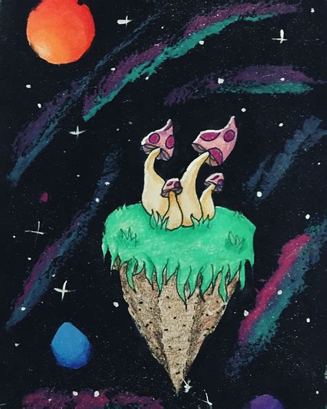Trippy Mushrooms In Space In 2021 Trippy Artwork Trippy Mushrooms