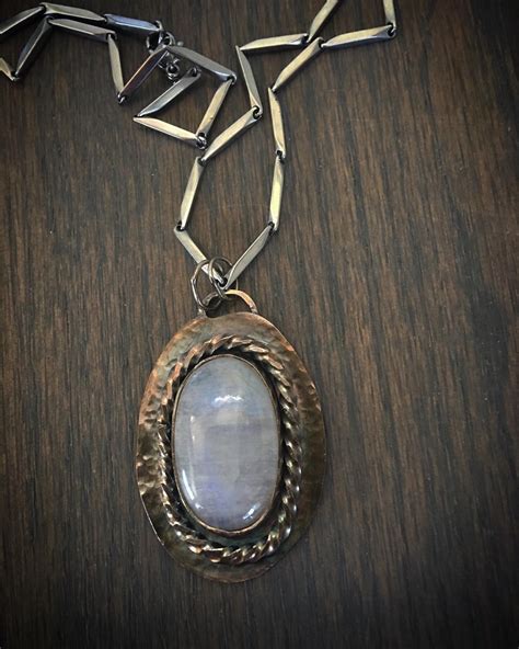 Sterling Silver And Moonstone Pendant Necklace Etsy