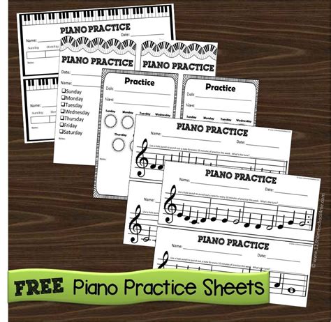 Piano Practice Chart And Other Sheets Music Teaching Resources Piano