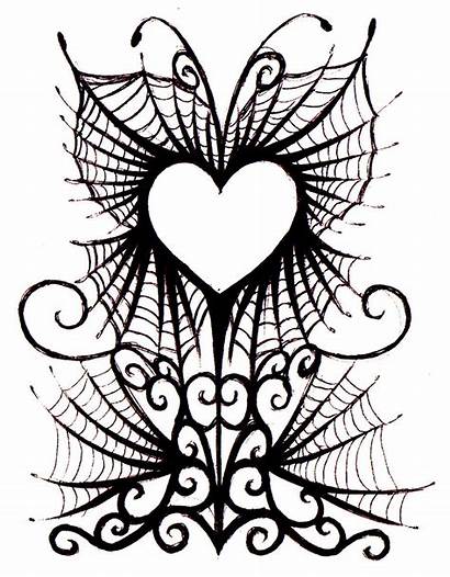Heart Spider Gothic Hearts Elaborate Goth Tattoo