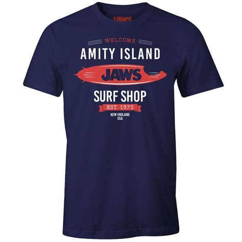 T Shirt Les Dents De La Mer Amity Island Surf Shop T Shirt Rick Et