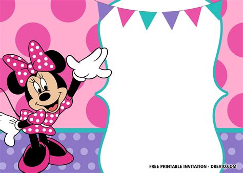 Customizable Downloadable Minnie Mouse Invitation Template