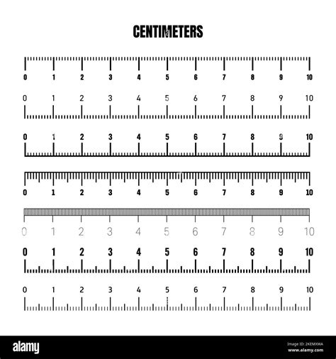 Realistic Black Centimeter Scale For Measuring Length Or Height
