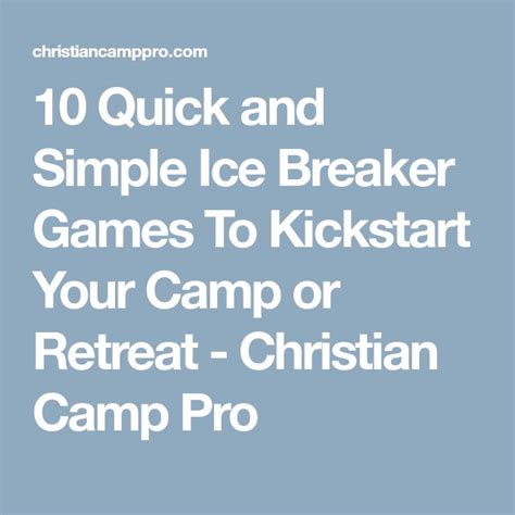 11 Fun Christian Games For Adults Christian Camp Pro Ice Breaker