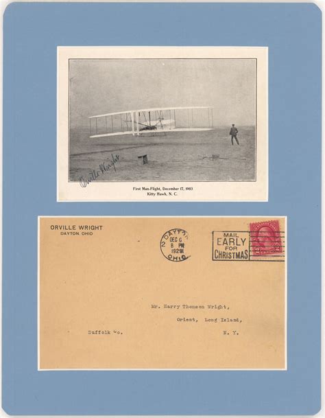 Lot Detail Bold Orville Wright Signed Kitty Hawk First Man Flight