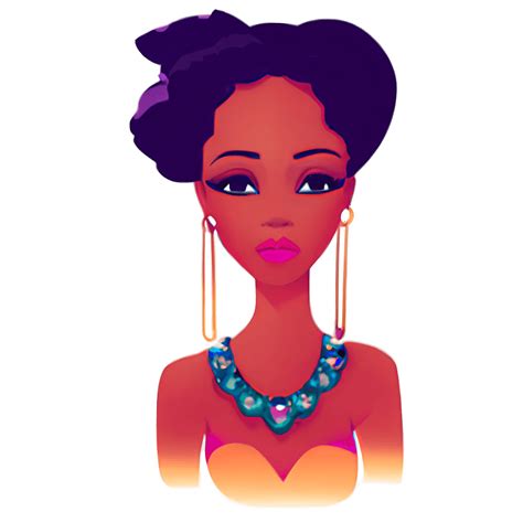 Beautiful African American Woman Glamorous Digital Graphic By Bec Winnel · Creative Fabrica