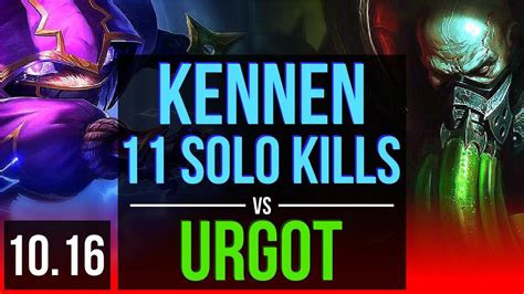 KENNEN Vs URGOT TOP DEFEAT Early Solo Kills Solo Kills Legendary NA Master V