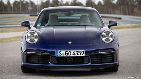 2021 Porsche 911 Turbo S Coupe Color Gentian Blue Metallic Front