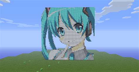 Vocaloid2 Hatsune Miku Minecraft Pixel Art By Mydrawdrawing On Deviantart