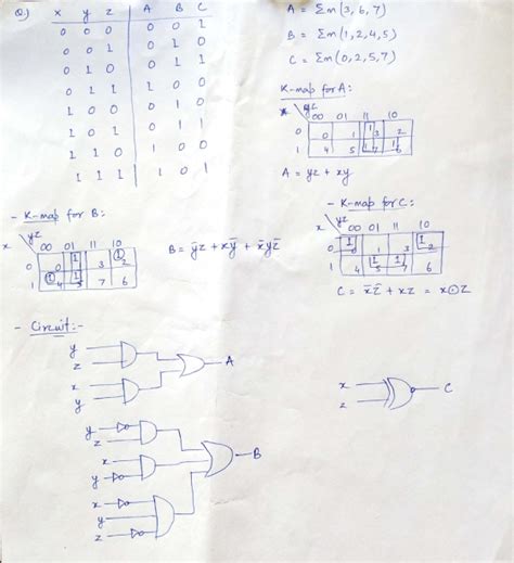 Design A Combinational Circuit With Three Inputs X Y Z And Three