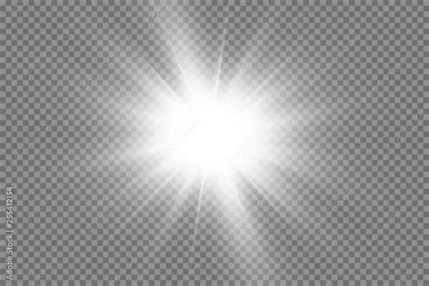 White Glowing Light Explodes On A Transparent Background With Ray