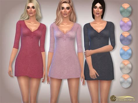 Ruched Front V Neck Nightie By Harmonia At Tsr Sims 4 Updates