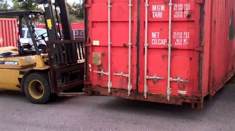 How To Move A Shipping Container With A Forklift Youtube