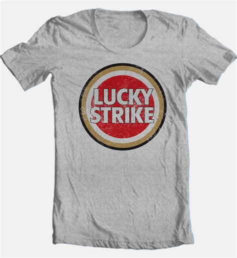 Lucky Strike T Shirt Free Shipping Retro 1980s Vintage Distressed Logo