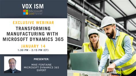 Transforming Manufacturing With Microsoft Dynamics 365 January 14