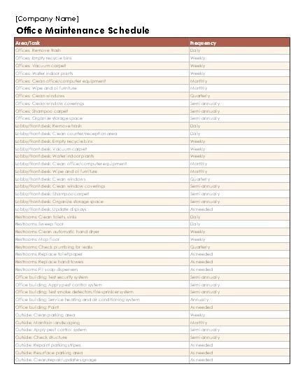 Oee software for overall equipment. Maintenance Schedule Templates | 19+ Free Printable Word ...