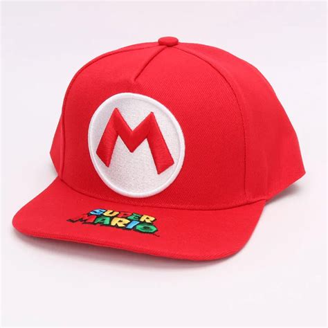 Super Mario Bros Hat Mario Red Embroidery Snapback Baseball Caps