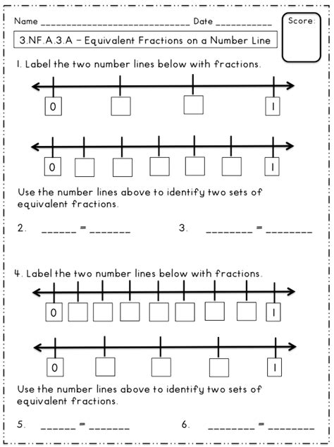 Free Equivalent Fractions On A Number Line Math Fractions Fractions