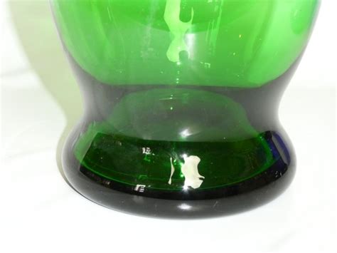 Large Green Glass Vase By Katarínska Huta Retro Dizajn