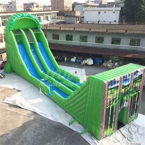 Tall Inflatable Zip Line Slide Commercial Grade Adult Water Slide