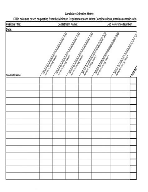 Free 4 Candidate Selection Forms In Pdf Excel Ms Word