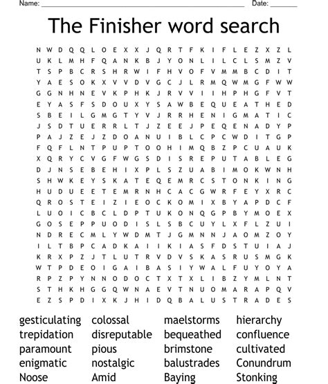 The Finisher Word Search Wordmint