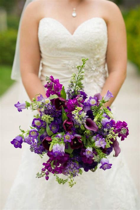 Lovely Purple Bridal Bouquets Orange Blossom Bride