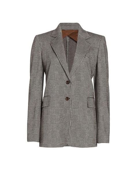 Max Mara Orche Glen Plaid Virgin Wool Blazer In Brown Lyst