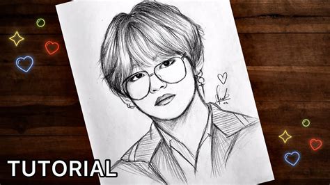 How To Draw Bts V Step By Step Kim Taehyung Pencil Sketch Drawing Hot